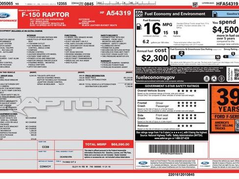 Used 2017 Ford F150 Raptor w/ Equipment Group 802A Luxury AWD/4WD image 35