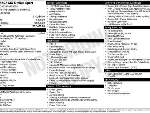 New 2026 MAZDA MX-5 Miata Sport image 3