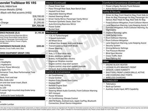 Used 2024 Chevrolet TrailBlazer RS w/ Convenience Package AWD/4WD image 24