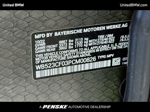 Certified 2023 BMW iX xDrive50 w/ Sport Package image 15