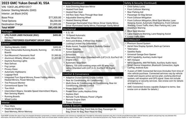 Used 2023 GMC Yukon XL Denali w/ LPO, Floor Liner Package RWD image 17