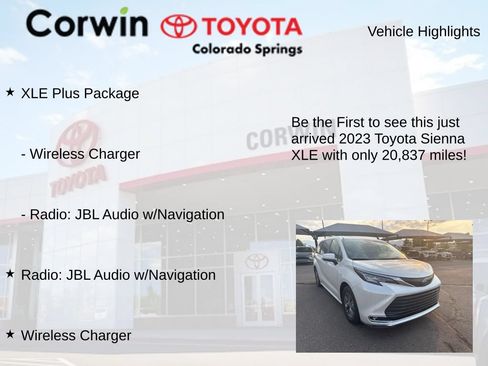 Used 2023 Toyota Sienna XLE w/ XLE Plus Package AWD/4WD image 4