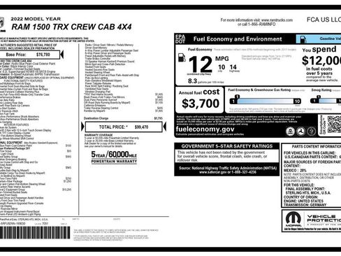 Used 2022 RAM 1500 TRX w/ TRX Level 2 Equipment Group AWD/4WD image 2