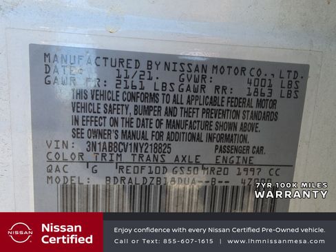 Certified 2022 Nissan Sentra SV w/ All-Weather Package FWD image 34