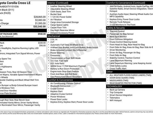 Certified 2026 Toyota Corolla Cross LE w/ Moonroof Package AWD/4WD image 29