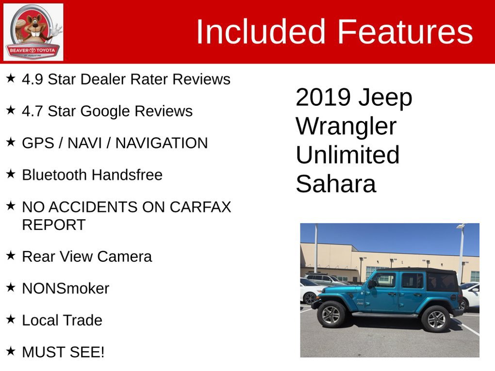 Used 2019 Jeep Wrangler Unlimited Sahara AWD/4WD image 5