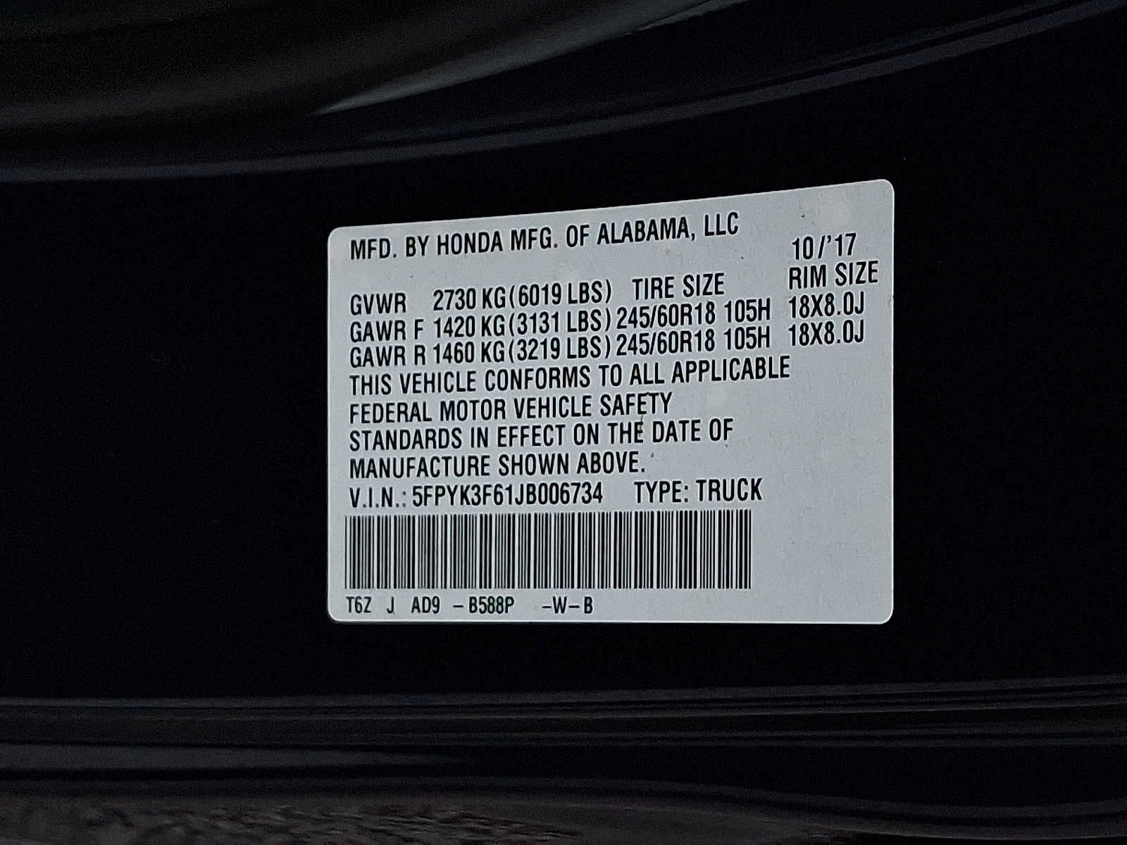 Used 2018 Honda Ridgeline RTL-T image 26