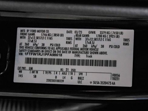 Used 2023 Ford F150 Raptor w/ Equipment Group 802A Raptor R image 65