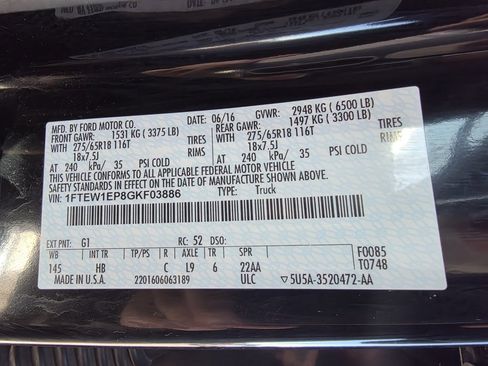 Used 2016 Ford F150 Lariat w/ Equipment Group 501A Mid image 34