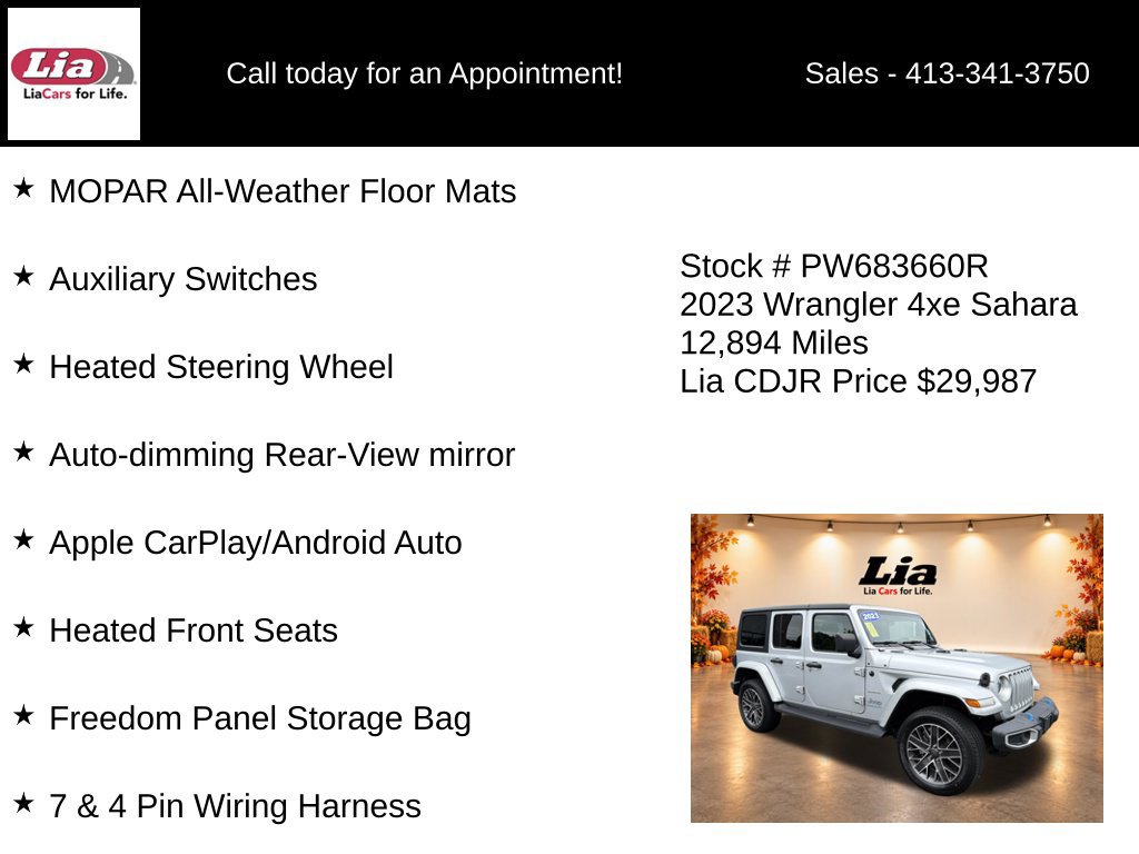 Certified 2023 Jeep Wrangler Unlimited Sahara w/ Cold Weather Group AWD/4WD image 21