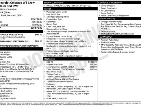 Used 2019 Chevrolet Colorado W/T w/ WT Convenience Package RWD image 10