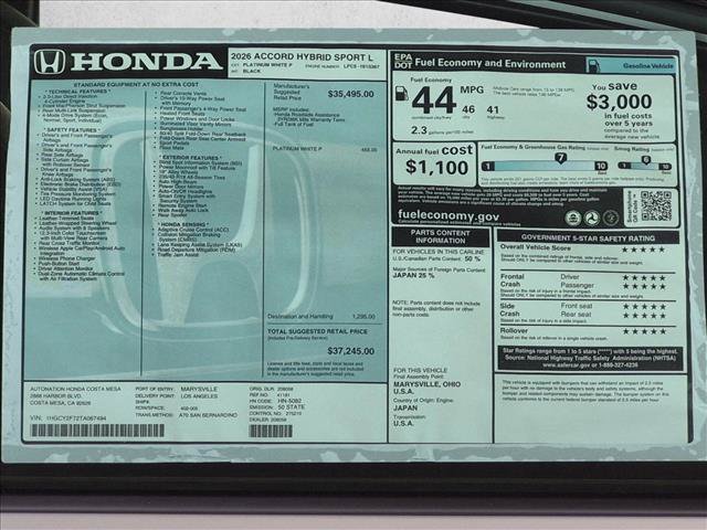 New 2026 Honda Accord Sport image 17
