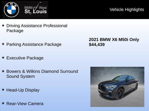 Used 2021 BMW X6 M50i w/ Executive Package AWD/4WD image 8
