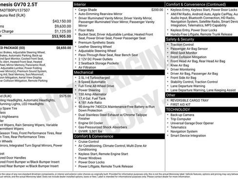 Used 2023 Genesis GV70 2.5T w/ Advanced Package image 14