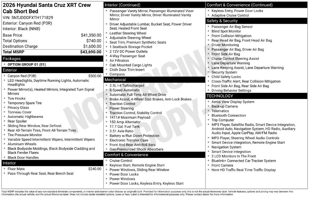 Certified 2026 Hyundai Santa Cruz XRT AWD/4WD image 18