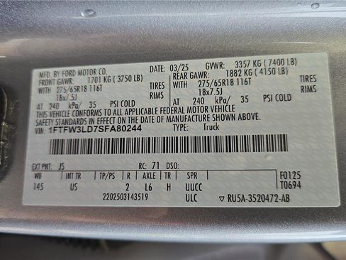 Used 2025 Ford F150 XLT w/ Equipment Group 301A Standard image 30