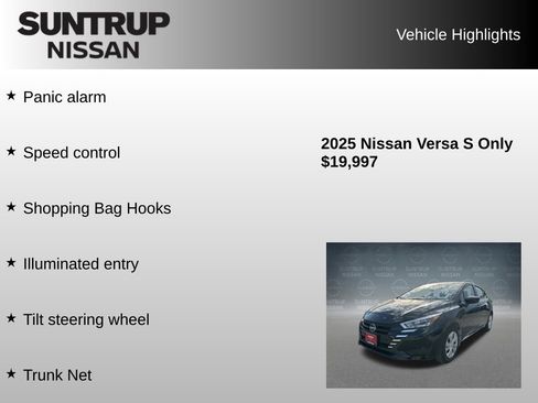 Used 2025 Nissan Versa S w/ Trunk Package FWD image 25