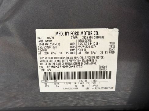 Used 2021 Ford Explorer Limited w/ Equipment Group 301A RWD image 40