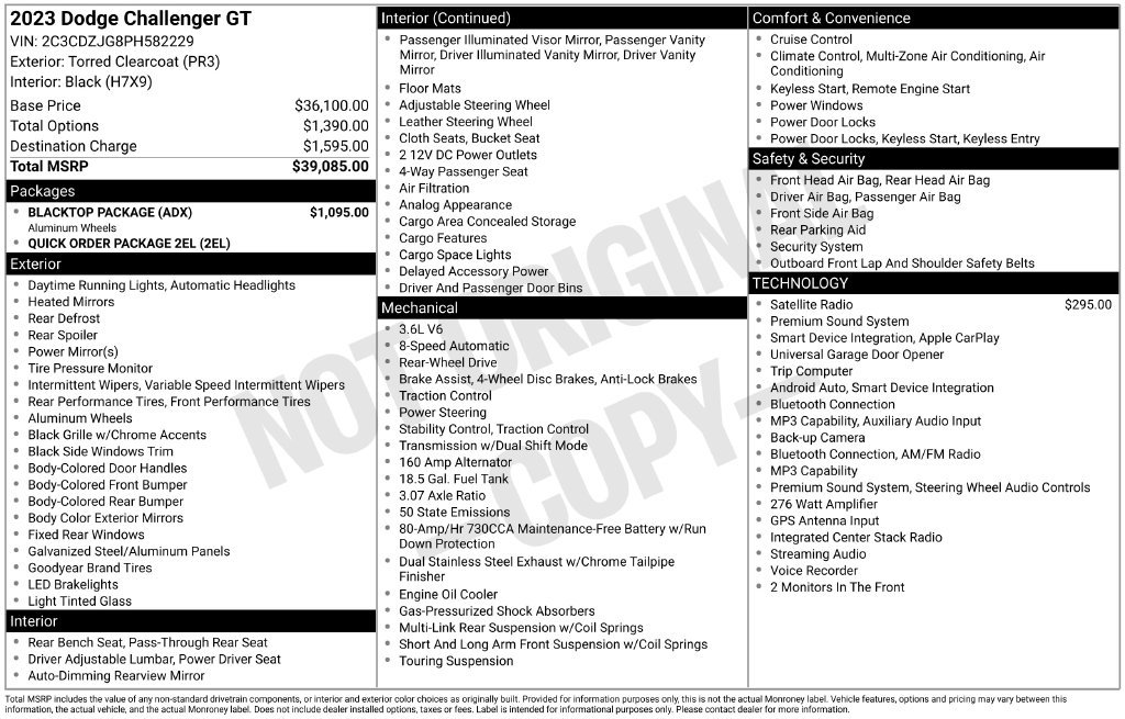 Used 2023 Dodge Challenger GT w/ Blacktop Package RWD image 42