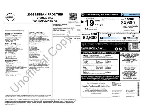 New 2026 Nissan Frontier S AWD/4WD image 5