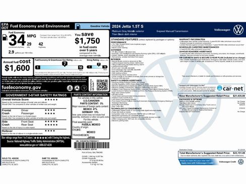 Used 2024 Volkswagen Jetta S image 2