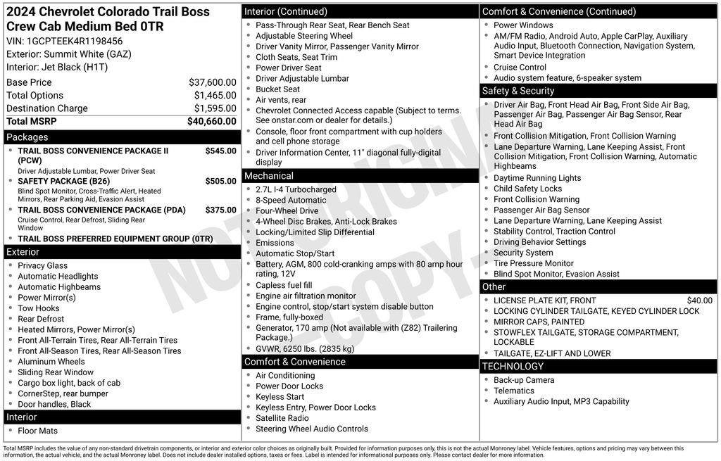 Used 2024 Chevrolet Colorado Trail Boss AWD/4WD image 6