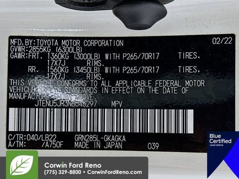 Used 2022 Toyota 4Runner SR5 Premium w/ Moonroof Package AWD/4WD image 36
