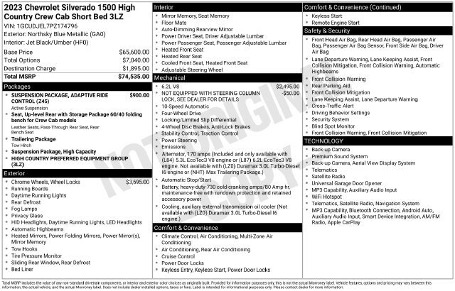 Used 2023 Chevrolet Silverado 1500 High Country AWD/4WD image 10