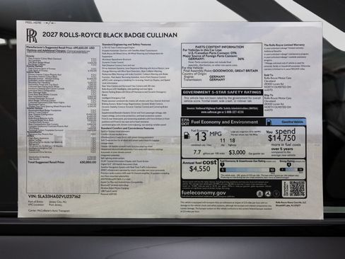 New 2027 Rolls-Royce Cullinan Black Badge AWD/4WD image 15