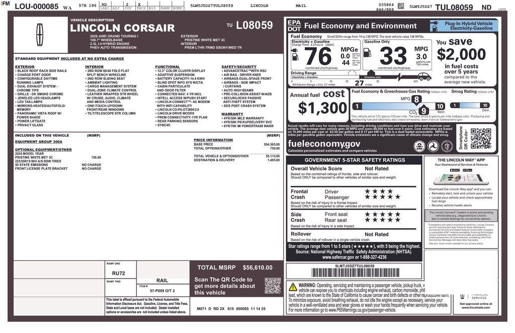New 2026 Lincoln Corsair Grand Touring AWD/4WD image 36