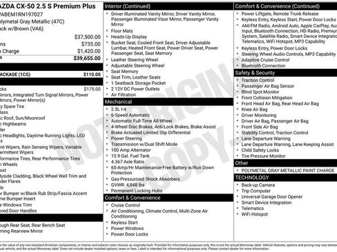 Certified 2024 MAZDA CX-50 AWD 2.5 S w/ Cargo Package image 12