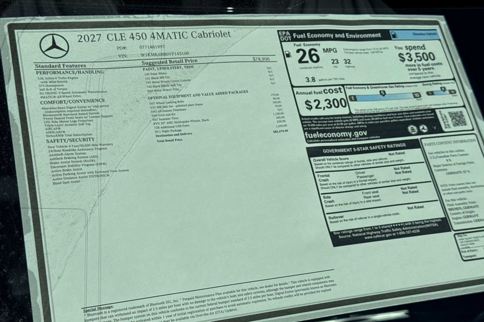 New 2027 Mercedes-Benz CLE 450 4MATIC Cabriolet image 29