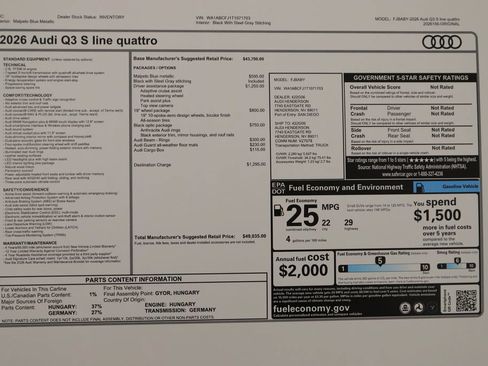 New 2026 Audi Q3 quattro 2.0T AWD/4WD image 36