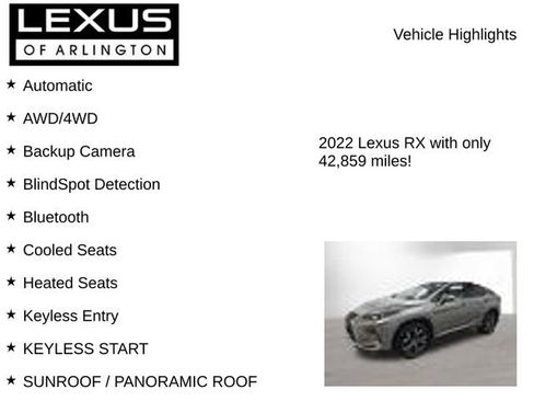 Used 2022 Lexus RX 350 AWD w/ Premium Package image 8