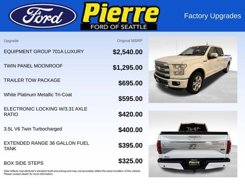 Used 2015 Ford F150 Platinum w/ Equipment Group 701A Luxury image 13