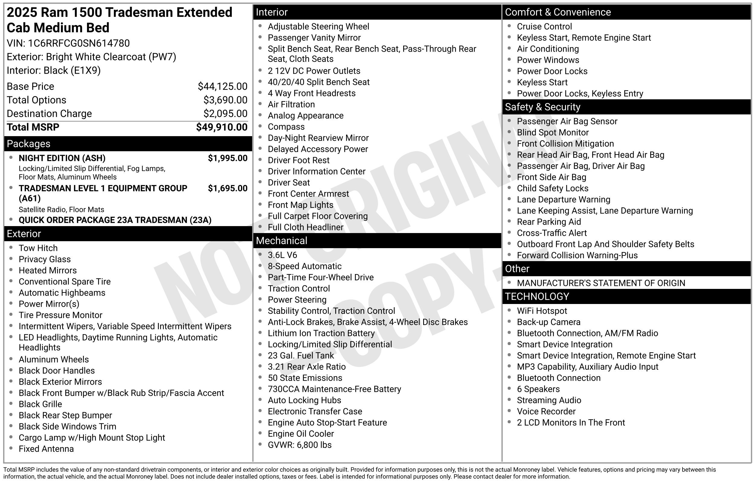 Used 2025 RAM 1500 Tradesman w/ Night Edition AWD/4WD image 2
