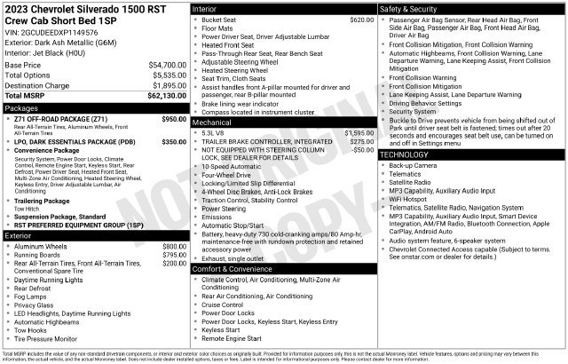 Used 2023 Chevrolet Silverado 1500 RST w/ Z71 Off-Road Package AWD/4WD image 11