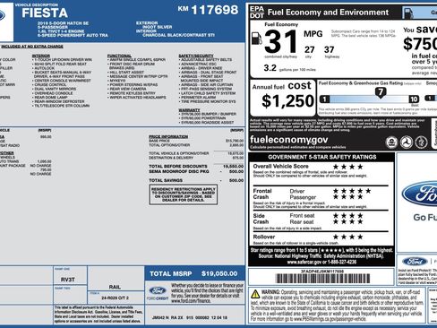 Used 2019 Ford Fiesta SE w/ Equipment Group 201A FWD image 4