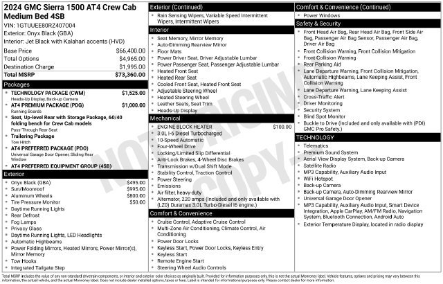 Used 2024 GMC Sierra 1500 AT4 w/ Technology Package AWD/4WD image 2