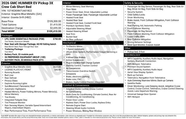Certified 2026 GMC Hummer EV 4x4 Crew Cab w/ LPO, Dark Essentials Package image 45