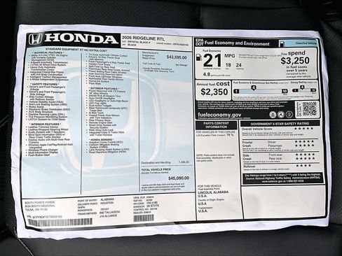 New 2026 Honda Ridgeline RTL image 22