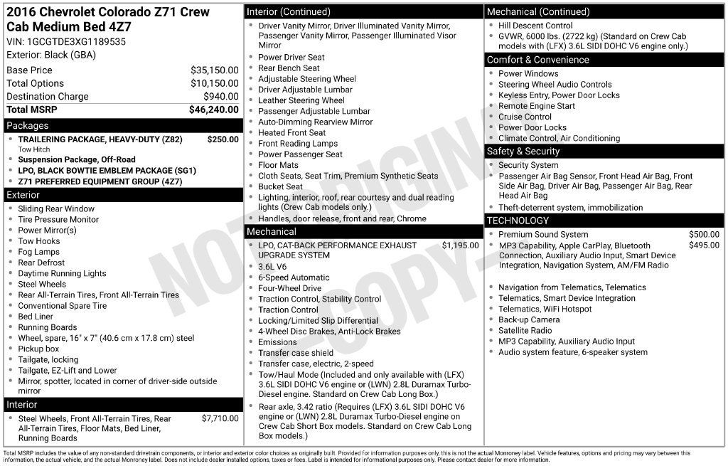 Used 2016 Chevrolet Colorado Z71 AWD/4WD image 37