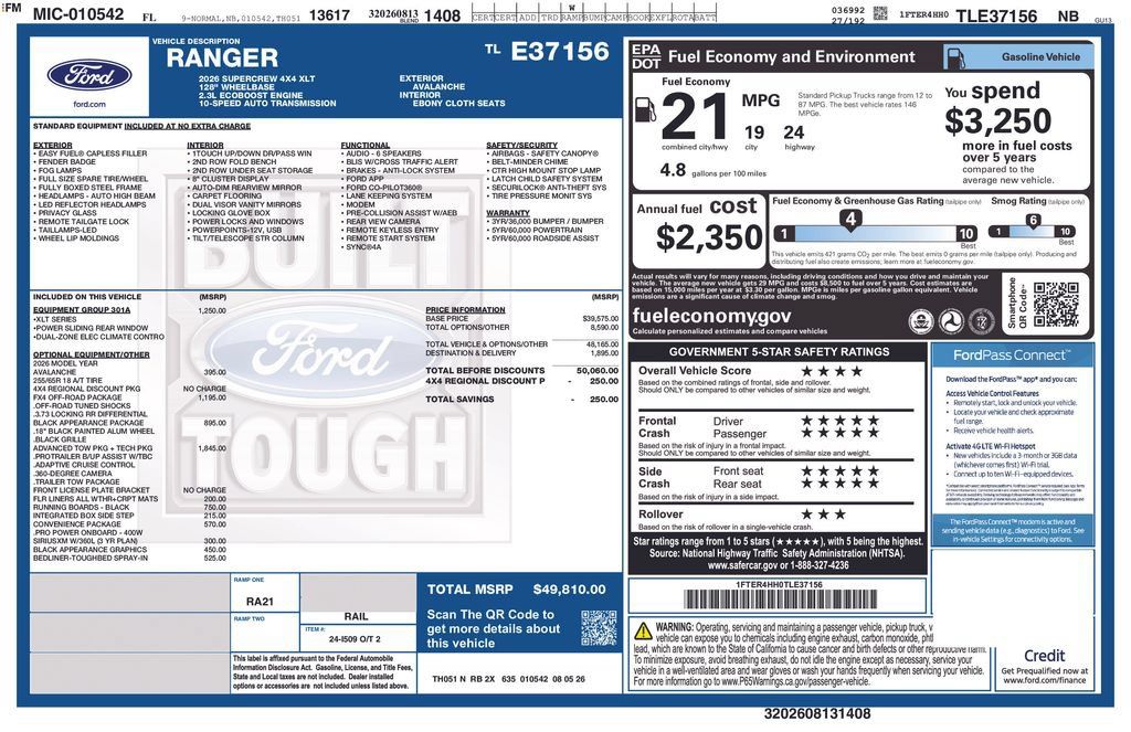 New 2026 Ford Ranger XLT AWD/4WD image 6