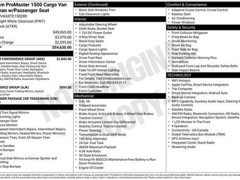 New 2026 RAM ProMaster 1500 w/ Premium Convenience Group FWD image 22