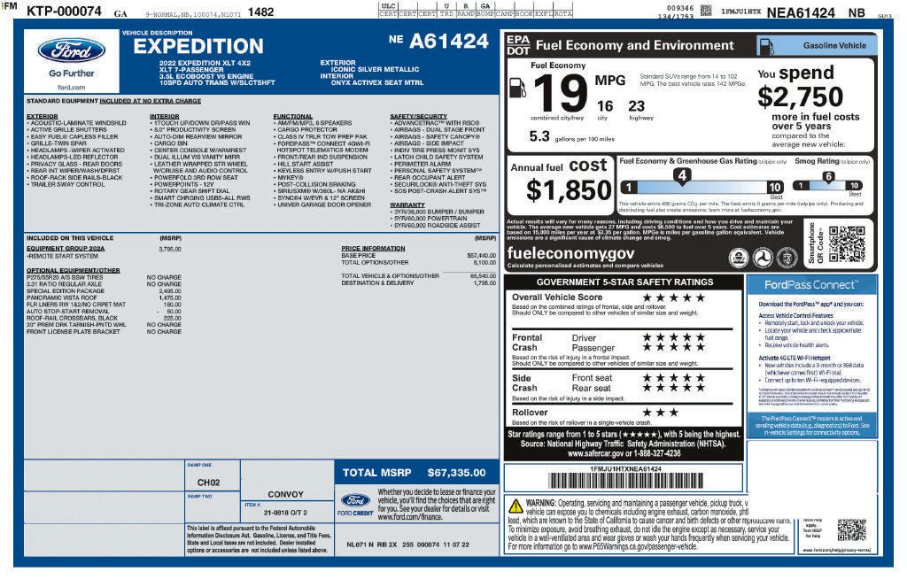 Certified 2022 Ford Expedition XLT RWD image 45