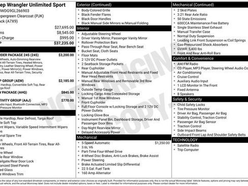 Used 2016 Jeep Wrangler Unlimited Sport w/ Quick Order Package 24S image 6