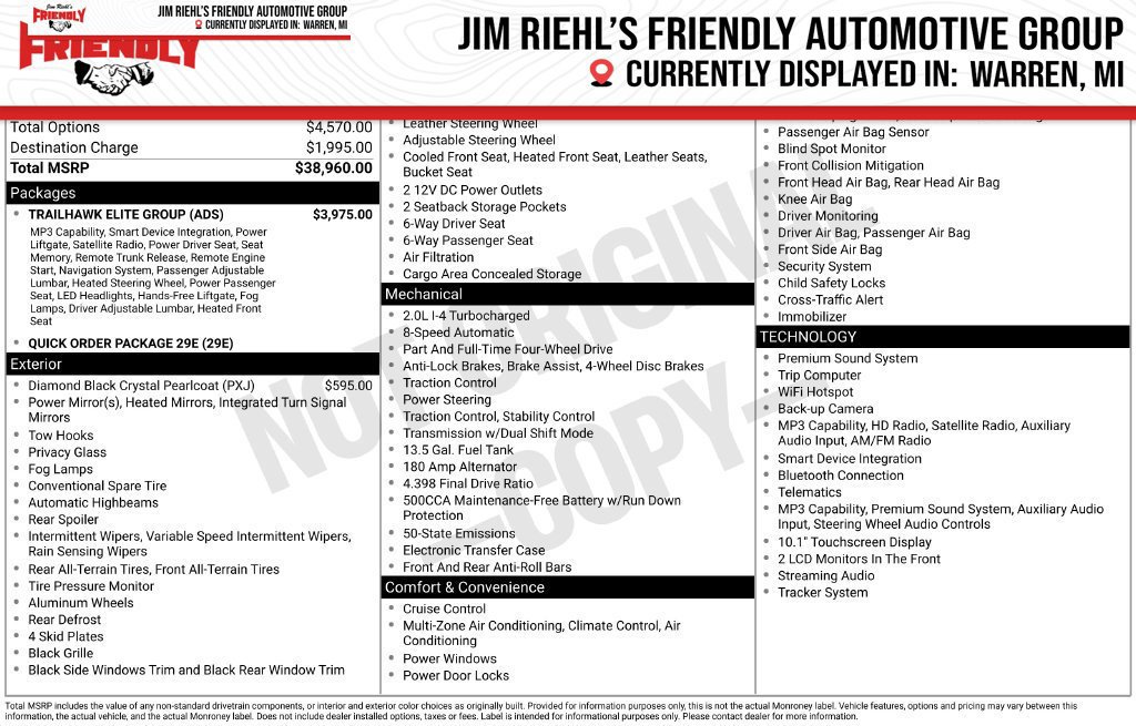Used 2025 Jeep Compass Trailhawk w/ Trailhawk Elite Group AWD/4WD image 1
