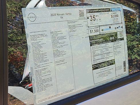 New 2025 Nissan Versa SV w/ Trunk Package image 20