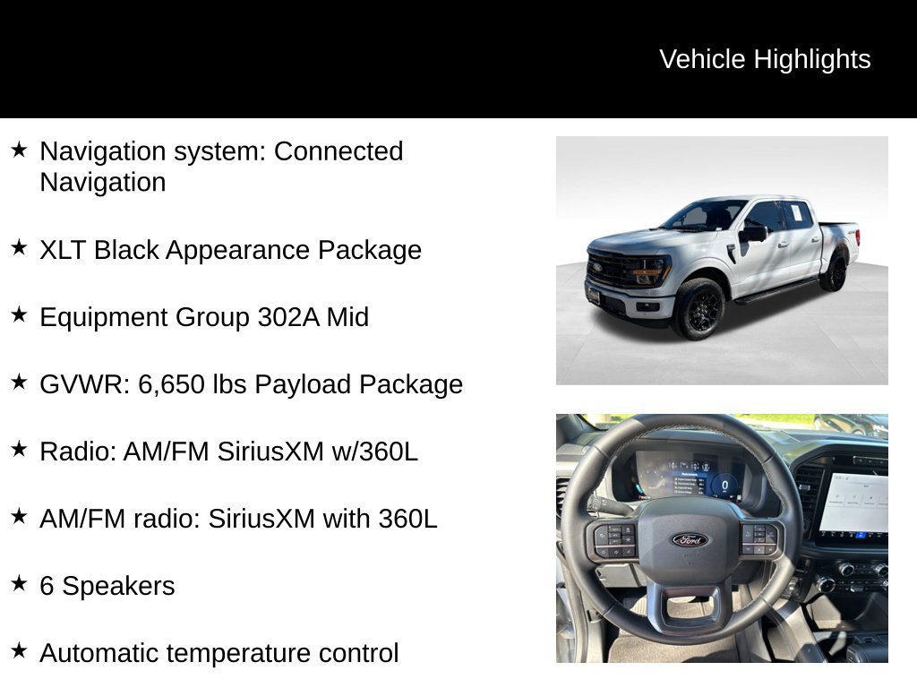 Used 2024 Ford F150 XLT w/ Equipment Group 302A MID AWD/4WD image 9