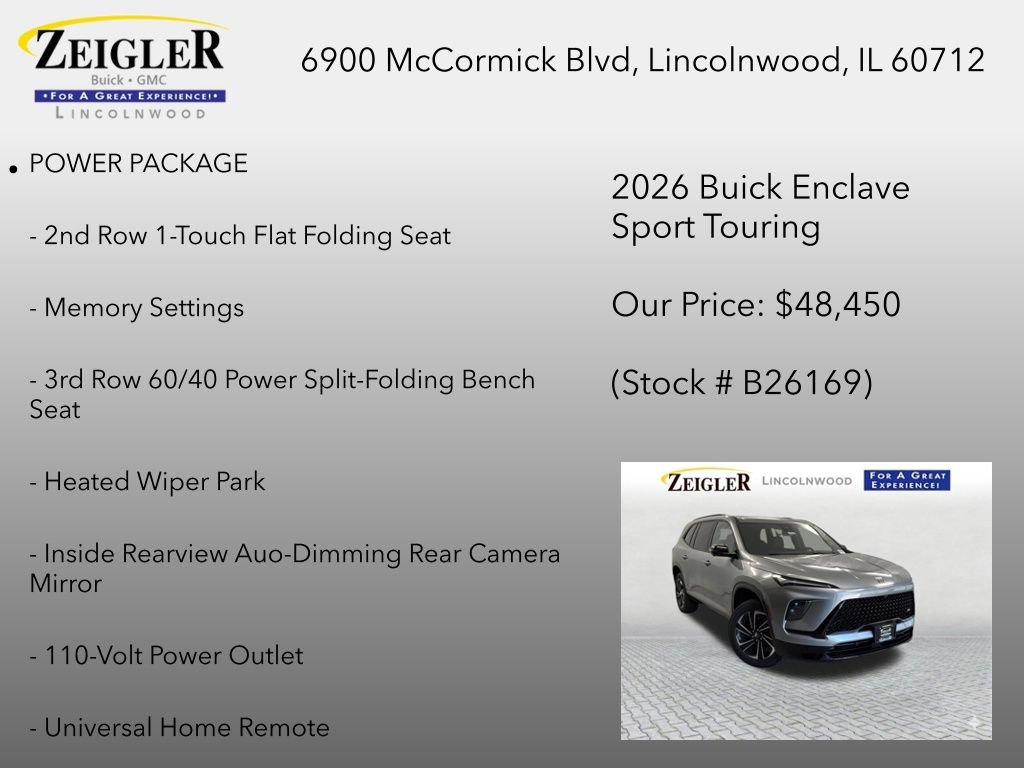 New 2026 Buick Enclave Sport Touring w/ Power Package FWD image 6